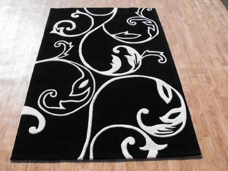 Area Rug Black and White