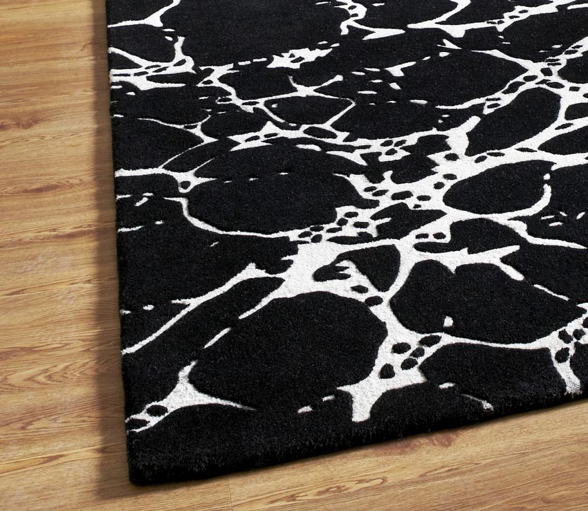 Black and White Wool Rug