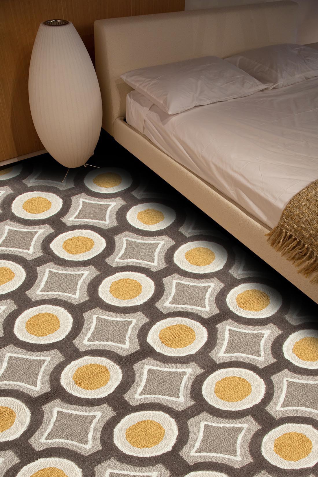 Gray and Yellow Area Rug