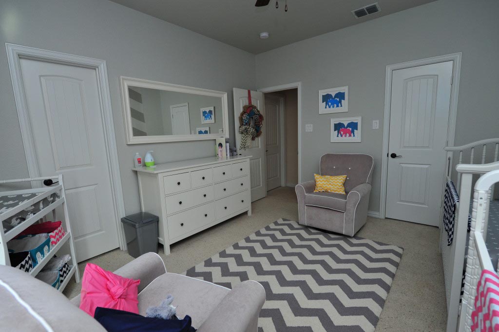 Grey and White Nursery Rug