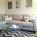 Grey and White Striped Area Rug