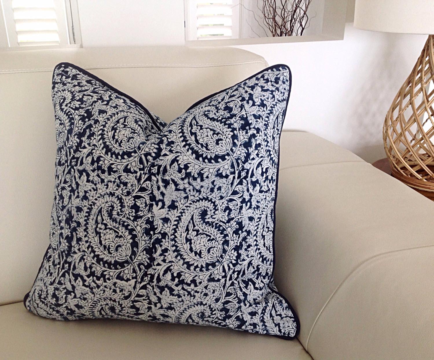 Navy Blue and White Pillows