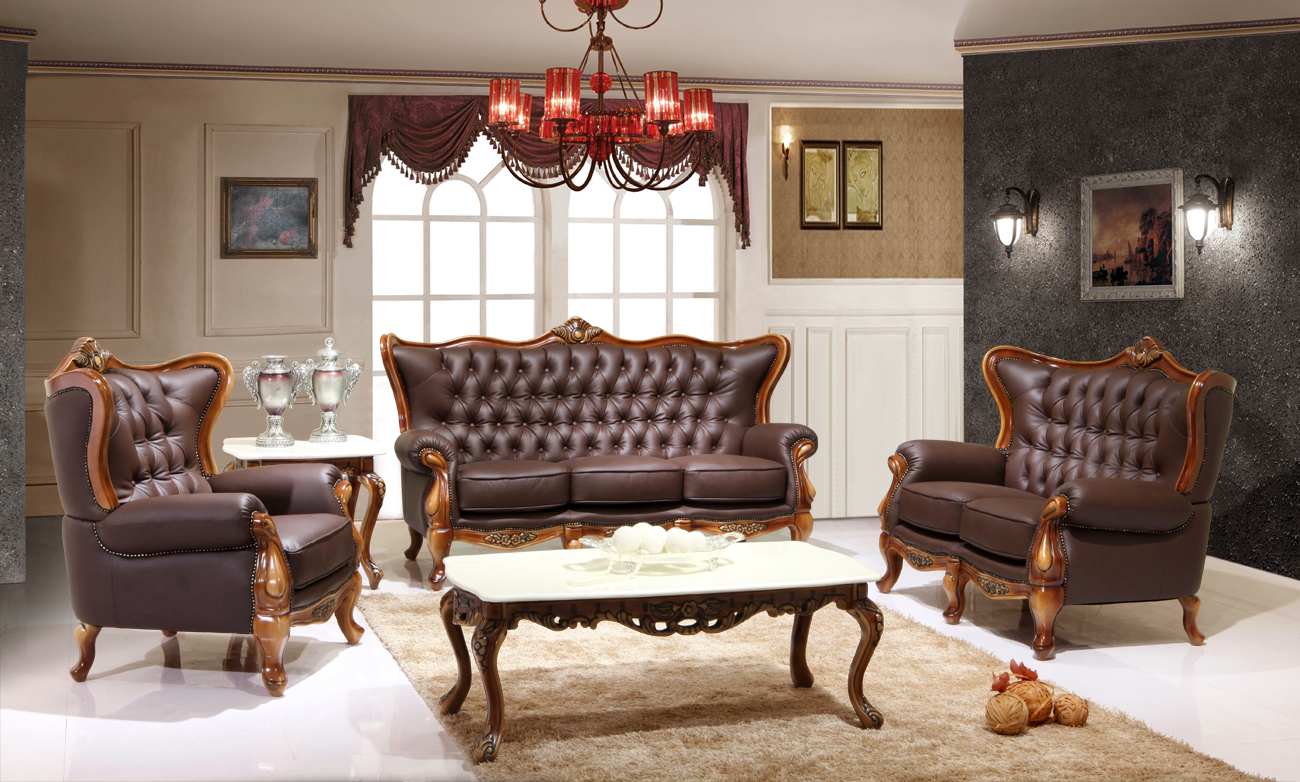 Victorian Leather Living Room Furniture