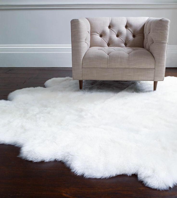 White Fuzzy Bedroom Rug