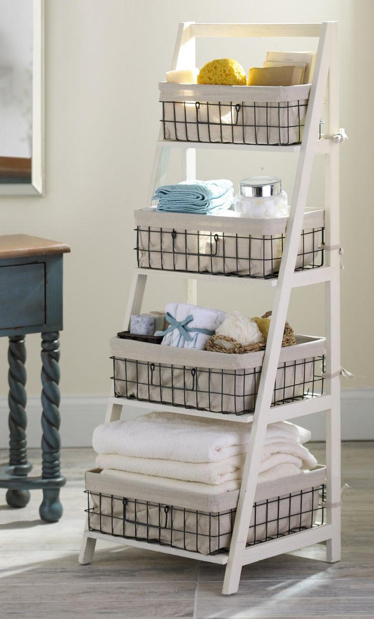 Ladder Shelf with Baskets