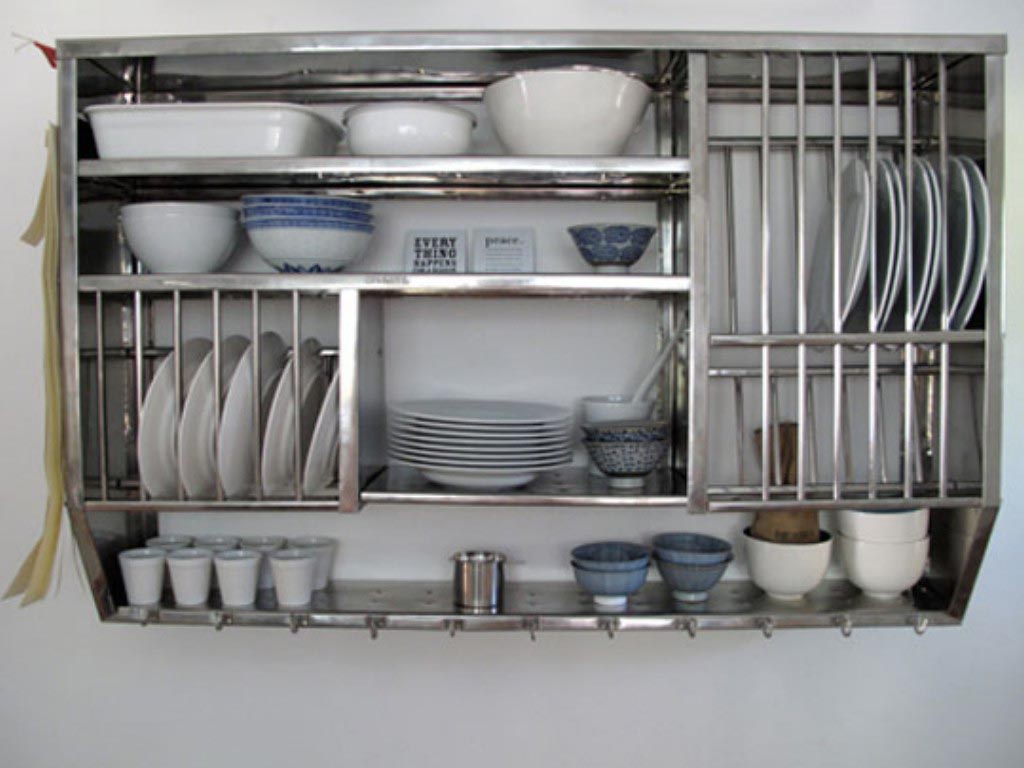 kitchen wall shelves with cup hooks