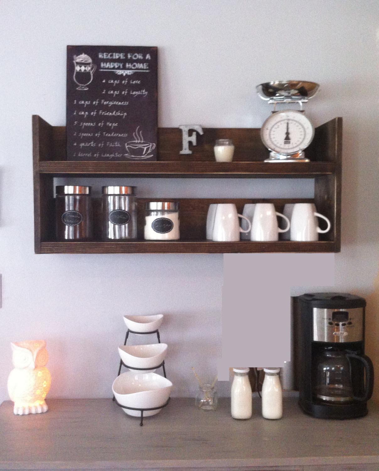 Rustic Kitchen Wall Shelves