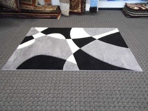Area Rug Black and White