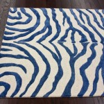 Blue Zebra Print Rug