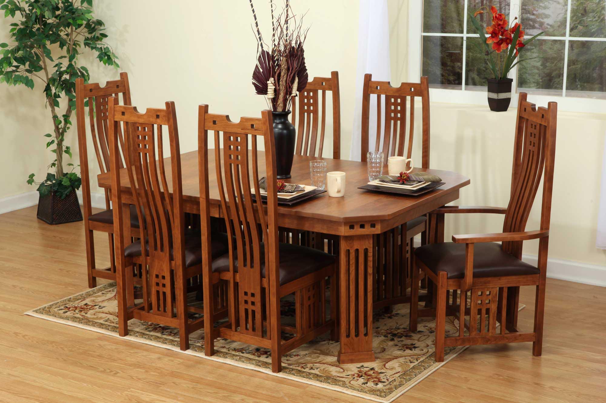 Mission Style Round Dining Room Table