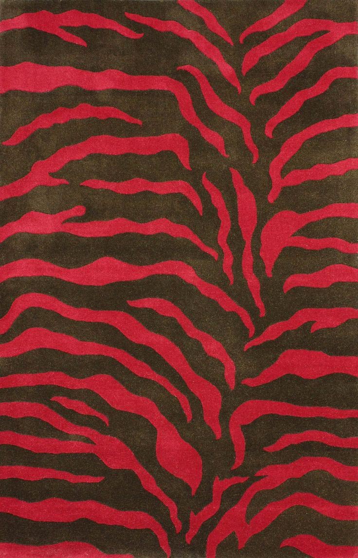 Red Zebra Print Rug