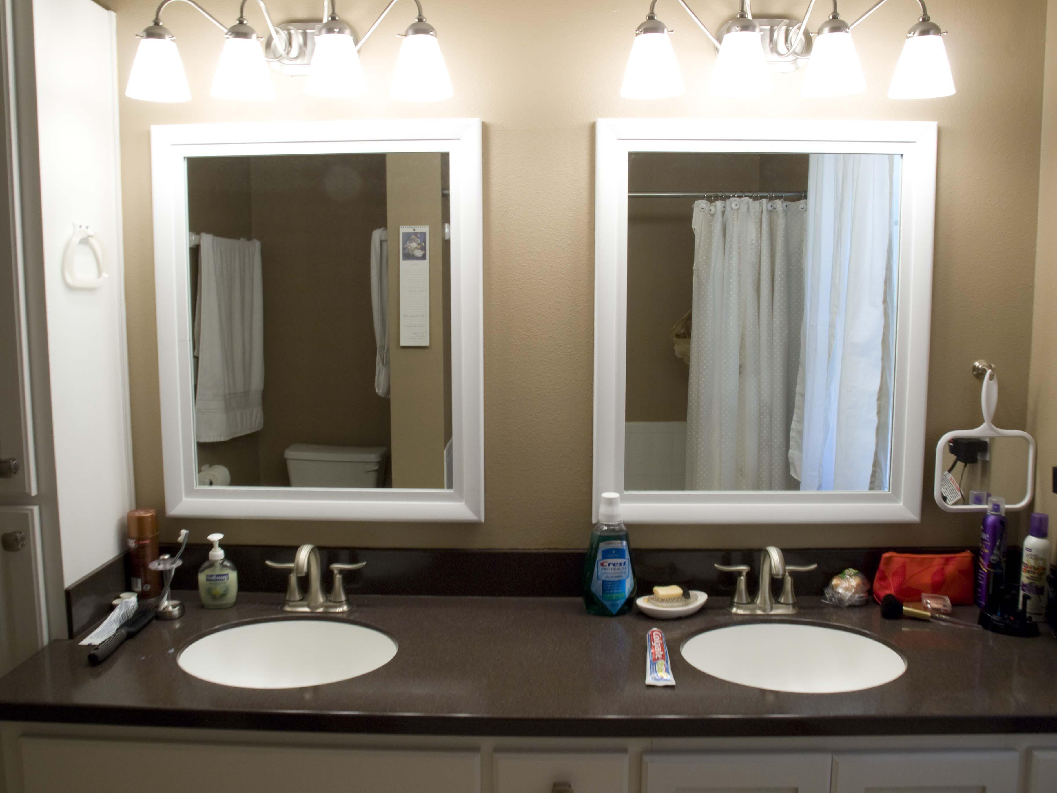 White Framed Mirrors for Bathrooms